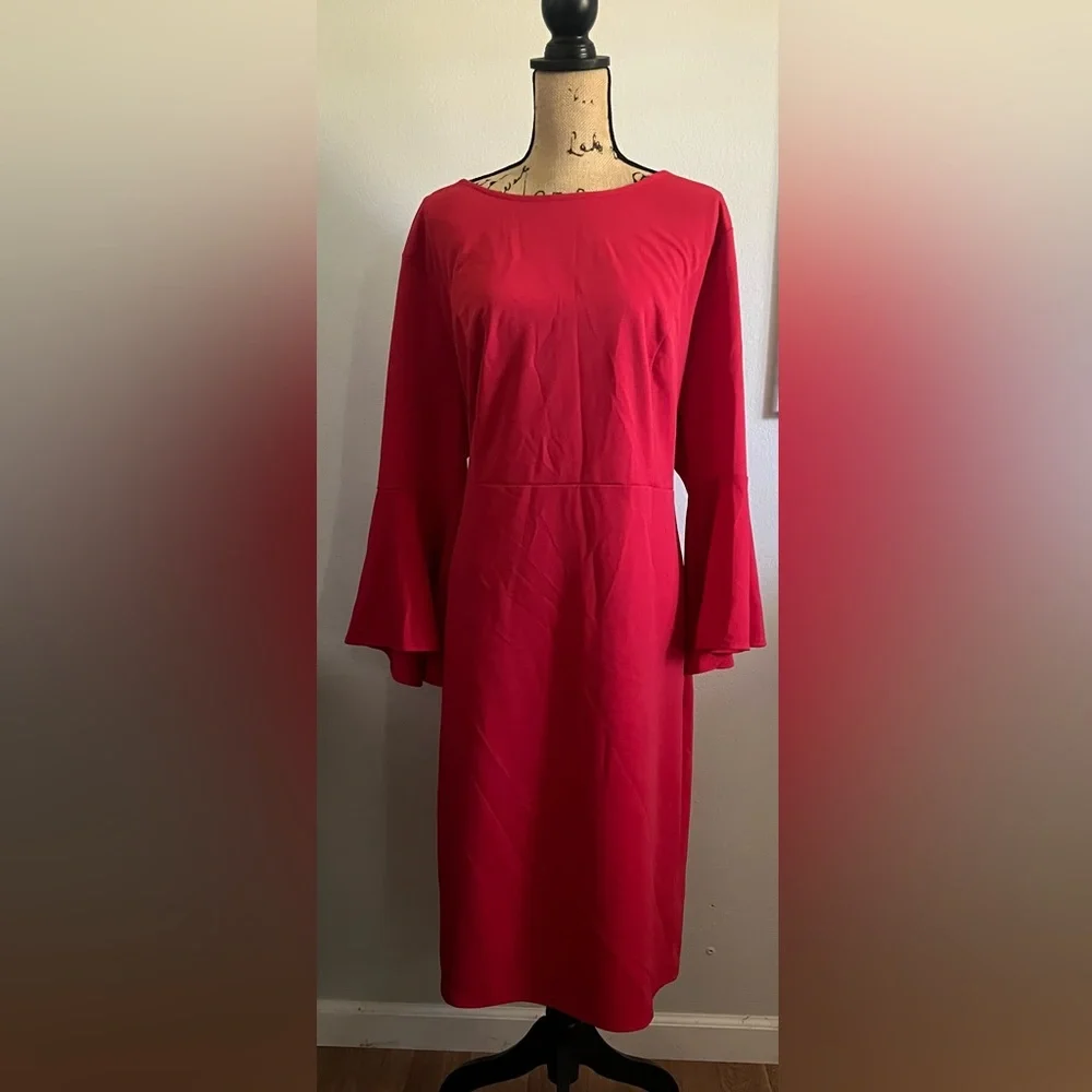 Plus Size Long Sleeve Bodycon for Women Bell Sleeve Cocktail Dress Size 22 Wide - Picture 8 of 9